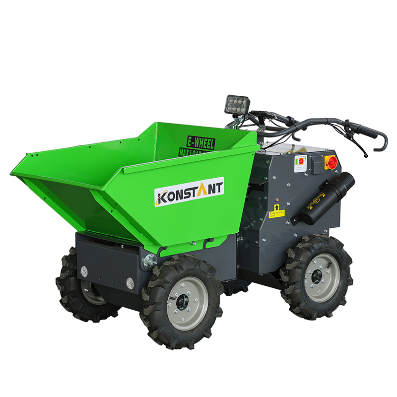 Hydrostatisk system och styrkulfog helt elektriskt drivande hjulbarrow mini -dumper
